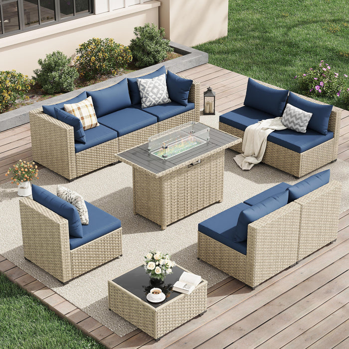 UDPATIO Patio Furniture Sets, Modular Rattan Outdoor Patio Sectional F