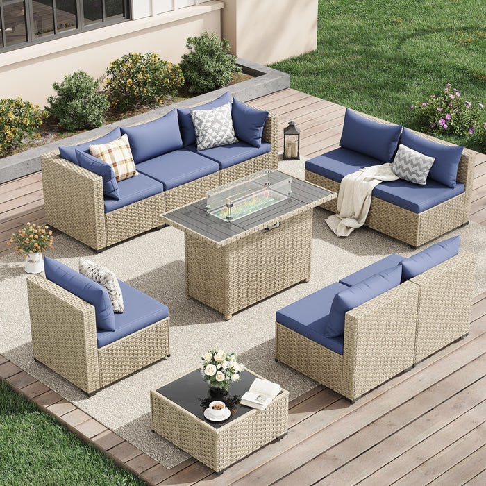 UDPATIO Patio Furniture Sets, Modular Rattan Outdoor Patio Sectional F