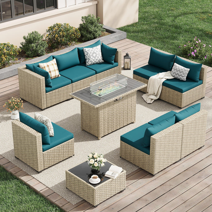 UDPATIO Patio Furniture Sets, Modular Rattan Outdoor Patio Sectional F
