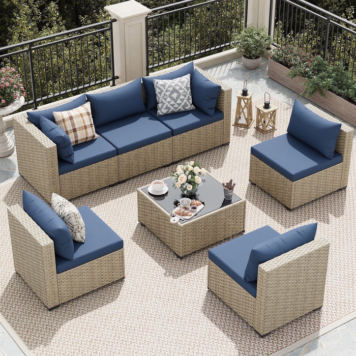 UDPATIO Patio Furniture Sets, Modular Rattan Outdoor Patio Sectional F
