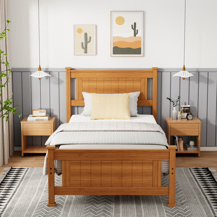 Zimtown Full Bed Frame,Solid Pine Wood Platform Bed Frame with 2 Drawe