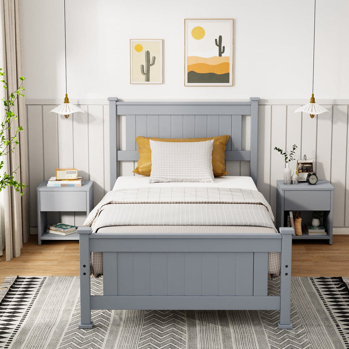 Zimtown Full Bed Frame,Solid Pine Wood Platform Bed Frame with 2 Drawe