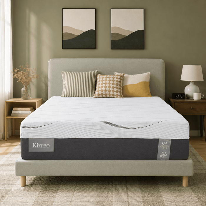 Kizreo 12 inch Cooling Green Tea Gel Memory Foam Queen Size Mattress i