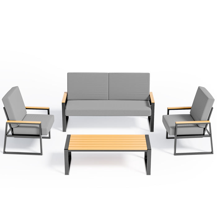Patio Furniture Sets on Sale, Asofer 4 PCS Outdoor Conversation Sofa w
