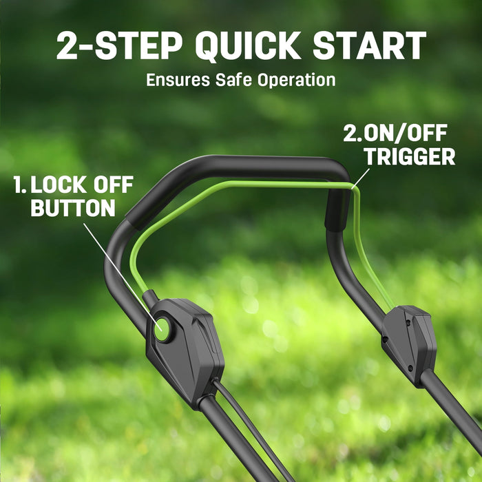 Steelite 17" Cordless Lawn Mower, 2x21V Battery Powered Walk-Behind Pu