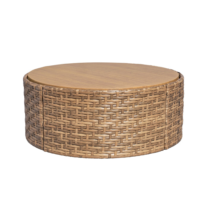Beautiful Wicker Outdoor Reversible-Top Outdoor Ottoman and Coffee Tab