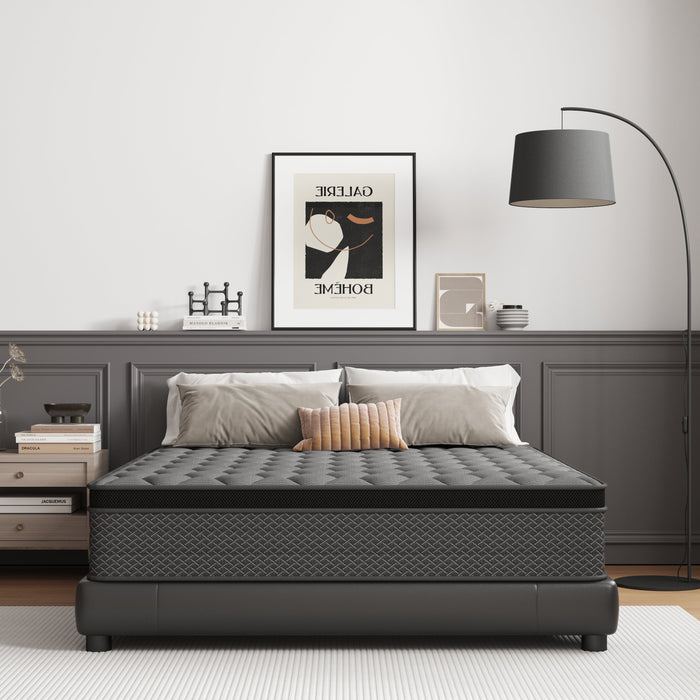 Mocangtu 12" Queen Hybrid Mattress in a Box, Gel Memory Foam with Indi