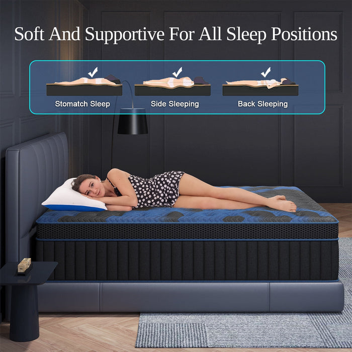 COLETEX Queen Mattress 14inch Gel Memory Foam Mattress in a box Hybrid