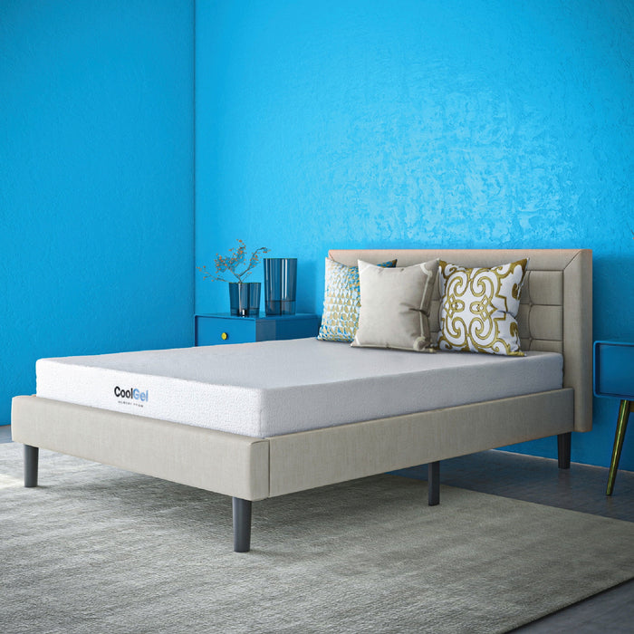 Cool Gel 8" Twin Medium Tight Top Gel Memory Foam Mattress, White