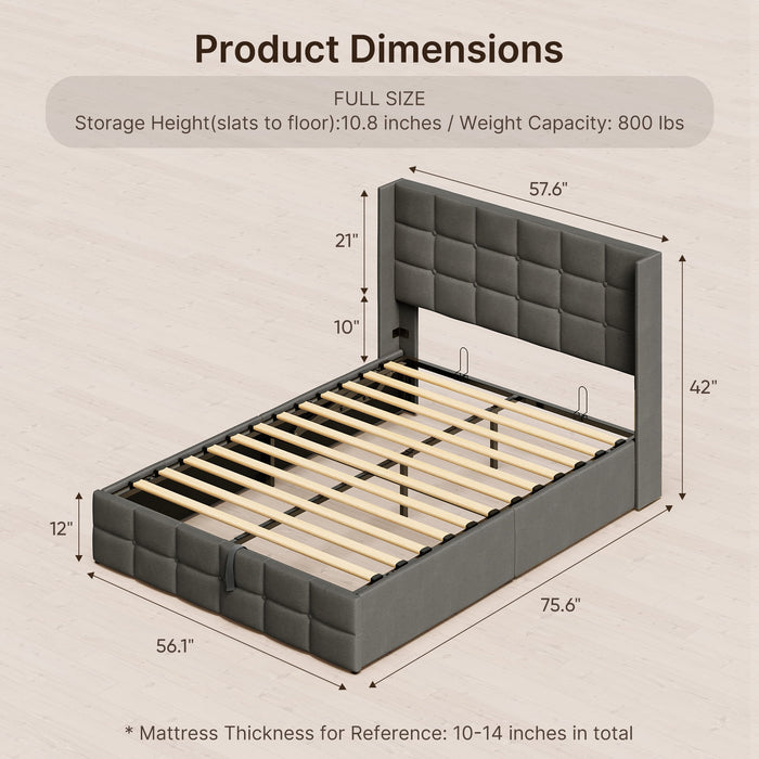 Lofka 5-Piece Modern Bedroom Furniture Set-Full Bed Frame , 2 Nightsta