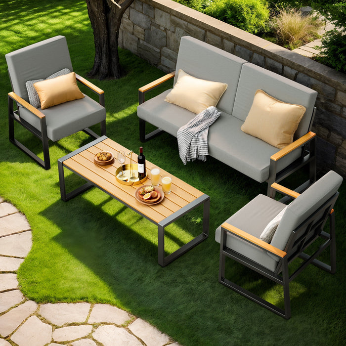 Patio Furniture Sets on Sale, Asofer 4 PCS Outdoor Conversation Sofa w