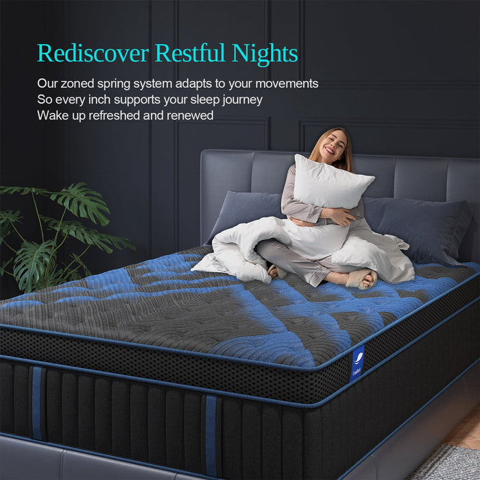 COLETEX Queen Mattress 14inch Gel Memory Foam Mattress in a box Hybrid