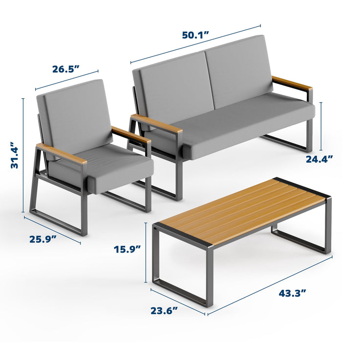 Patio Furniture Sets on Sale, Asofer 4 PCS Outdoor Conversation Sofa w