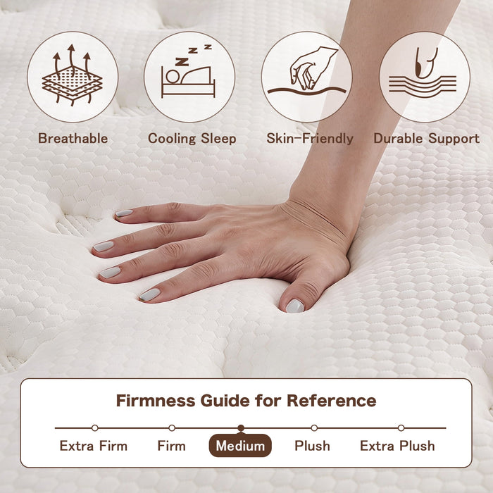 Queen Mattress, 12 Inch Hybrid Memory Foam Mattress in a Box, Pressure