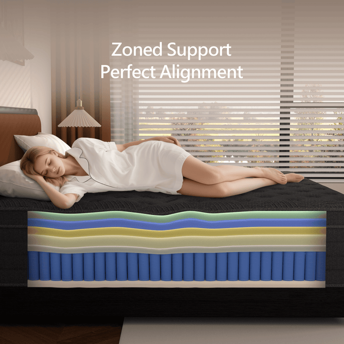 12 Inch Queen Size Mattress,Gray Cooling Gel Memory Foam Mattress in a