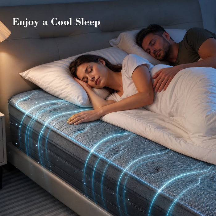 Kouvja Queen Mattress 12 Inch, Queen Size Hybrid Mattresses in a Box,