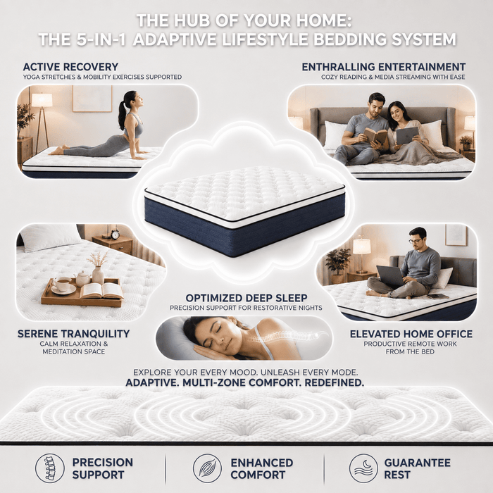 Lodeija 12 inch Queen Euro Top Hybrid Mattress,Breathable Knitted Fabr