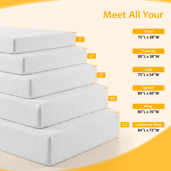 Mattress Queen 10 inches, Memory Foam Mattress Bed in a Box Medium Fir
