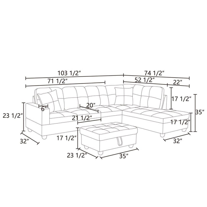 Hommoo Sectional Sofa Free Combination Sectional Couch, L Shaped Secti