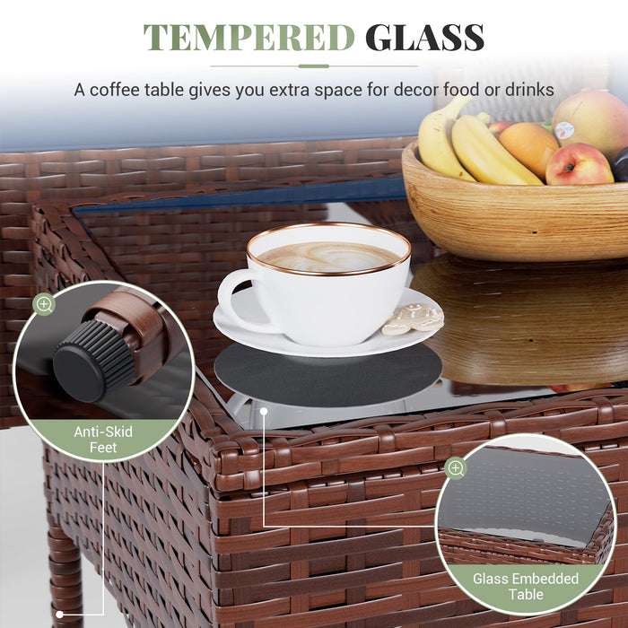 ELPOSUN 3 Piece Outdoor Patio Furniture Set Bistro Set with Coffee Tab