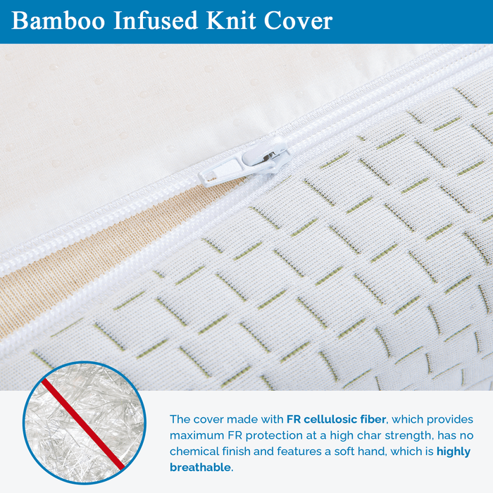 IULULU 10" Gel Queen Medium Firm Quilted Memory Foam with Bamboo Knit