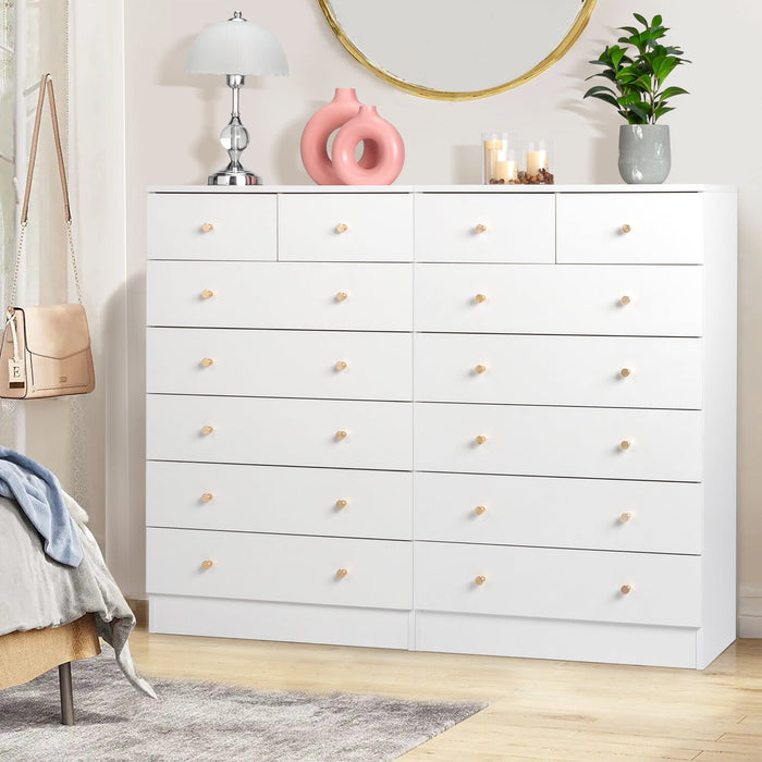 UBesGoo 7 Drawer Wood Dresser for Bedroom, Chest of Drawers, Storage O