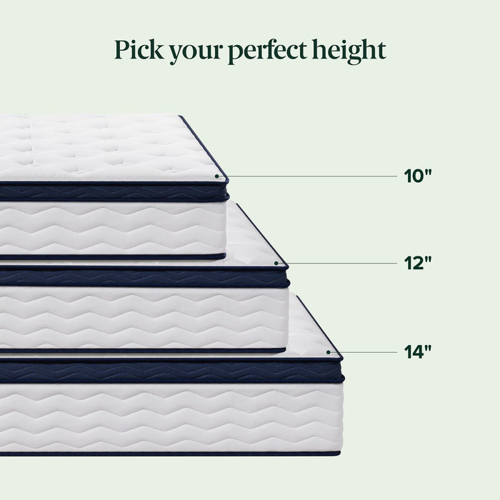 Zinus 10" Pocket Coil Euro Top Hybrid Mattress, Full