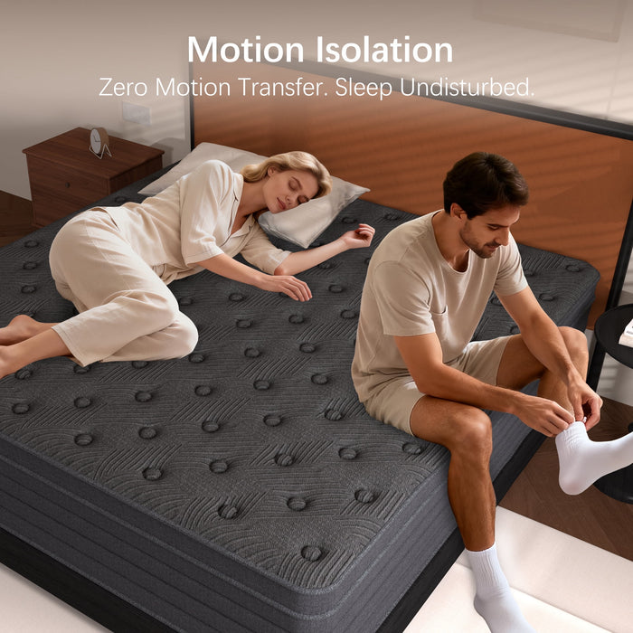 12 Inch Queen Size Mattress,Gray Cooling Gel Memory Foam Mattress in a