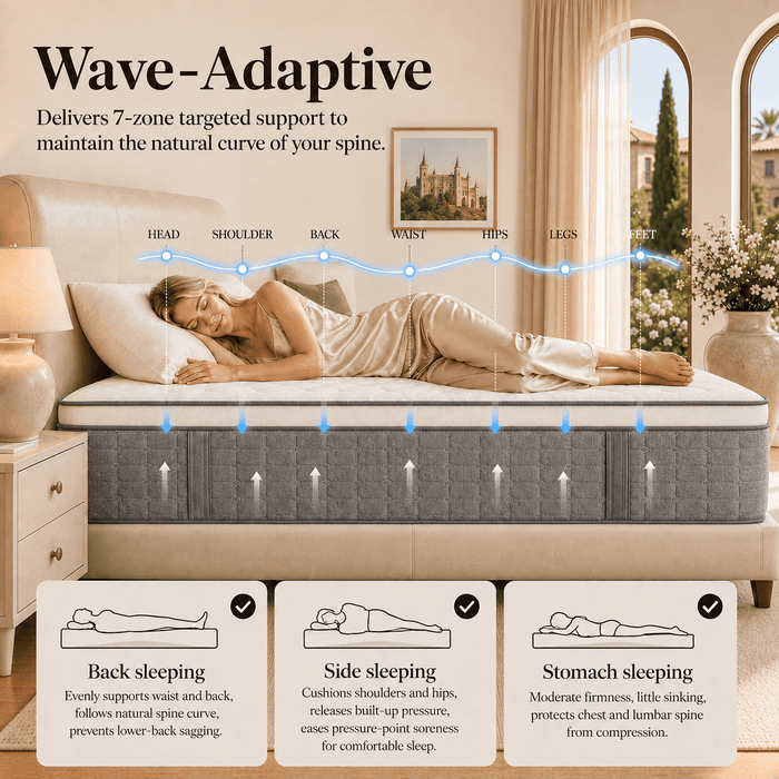 Kizreo 12 inch Hybrid Firm Twin Mattress - Cooling Gel Memory Foam in