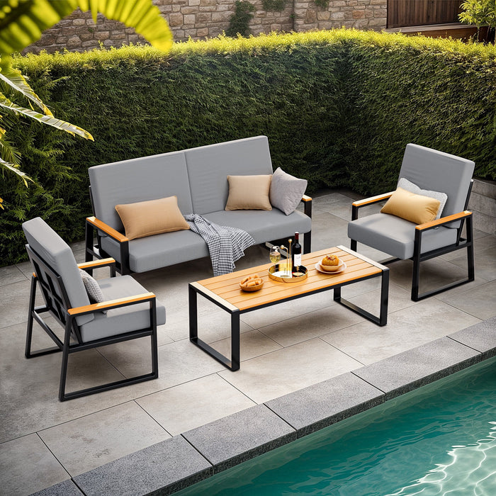 Patio Furniture Sets on Sale, Asofer 4 PCS Outdoor Conversation Sofa w
