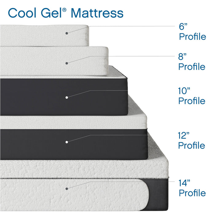 Cool Gel 8" Twin Medium Tight Top Gel Memory Foam Mattress, White