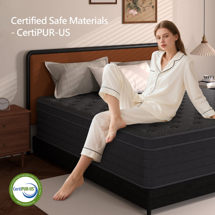 12 Inch Queen Size Mattress,Gray Cooling Gel Memory Foam Mattress in a
