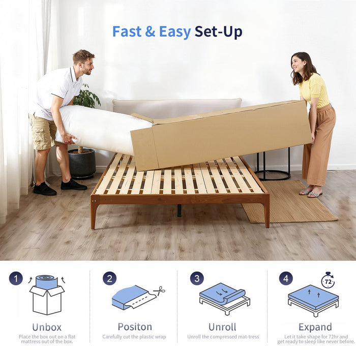 FDW Twin Mattress 6 inch Gel Memory Foam Mattress Queen Mattresses Med