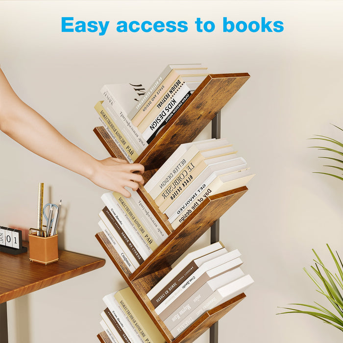 Casacomoda 6-Tier Tree Bookshelf for Corner & Small Space — Narrow S