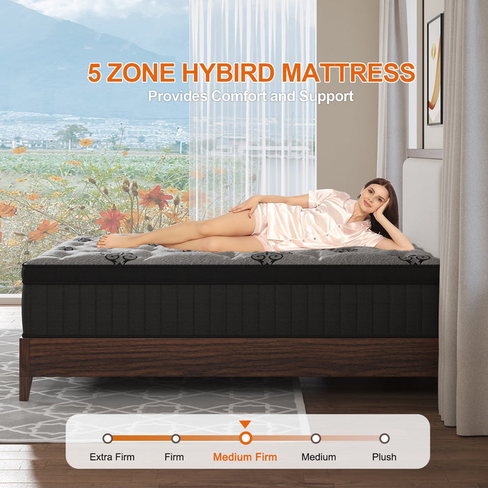 Viscountess King Mattress 10inch Hybrid Mattress in a Box with Gel Mem