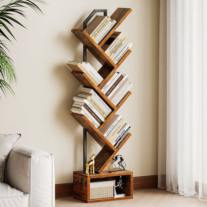 Casacomoda 6-Tier Tree Bookshelf for Corner & Small Space — Narrow S