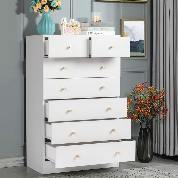 UBesGoo 7 Drawer Wood Dresser for Bedroom, Chest of Drawers, Storage O