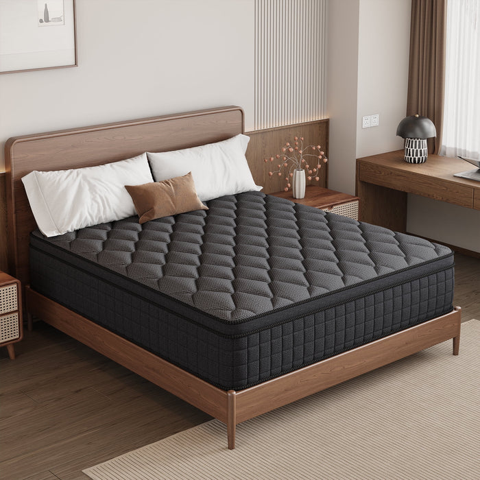 gunugu 12 inch Queen Hybrid Mattress in a Box, Cooling Gel Memory Foam