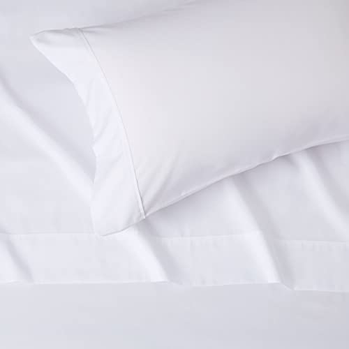 Amazon Basics Lightweight Super Soft Easy Care Microfiber Bed Sheet Set with 14-Inch Deep Pockets - Twin, Bright White