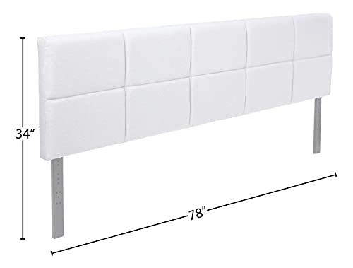 LUCID Mid-Rise Square Channeled Upholstered Stone Attach Frame-Wall Mount Cal King Headboard, King/Cal King