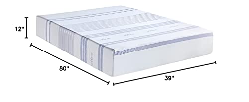 Vibe Gel Memory Foam Mattress, 12-Inch CertiPUR-US Certified Bed-in-a-Box, Twin XL, White