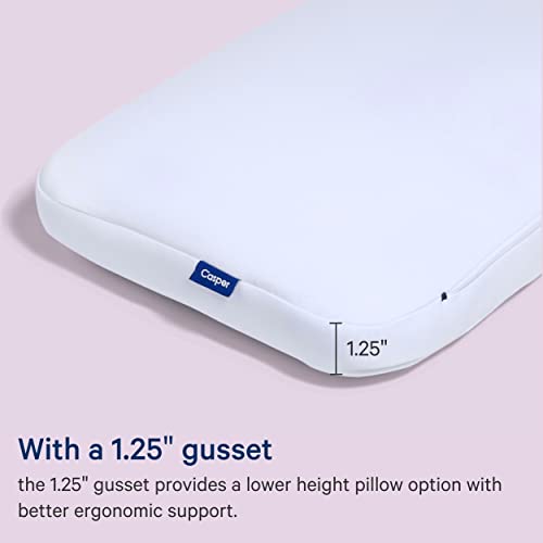 Casper Sleep Low Profile Foam Pillow for Sleeping, Standard, White