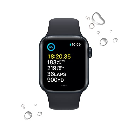 Apple Watch SE (2nd Gen) (GPS, 40mm) - Midnight Aluminum Case with Midnight Sport Band, M/L (Renewed)