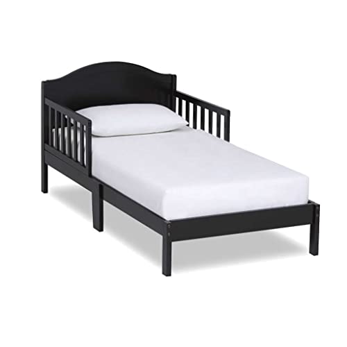 Dream On Me Sydney Toddler Bed in Black, Greenguard Gold Certified, JPMA Certified, Low To Floor Design, Non-Toxic Finish, Safety Rails, Made Of Pinewood