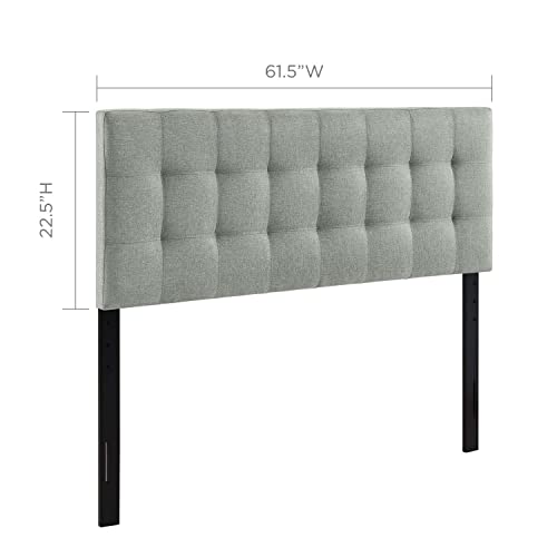 Modway AMZ-5041 Lily Tufted Linen Fabric Upholstered Queen Headboard in Gray