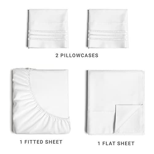 Queen Size 4 Piece Sheet Set - Comfy Breathable & Cooling Sheets
