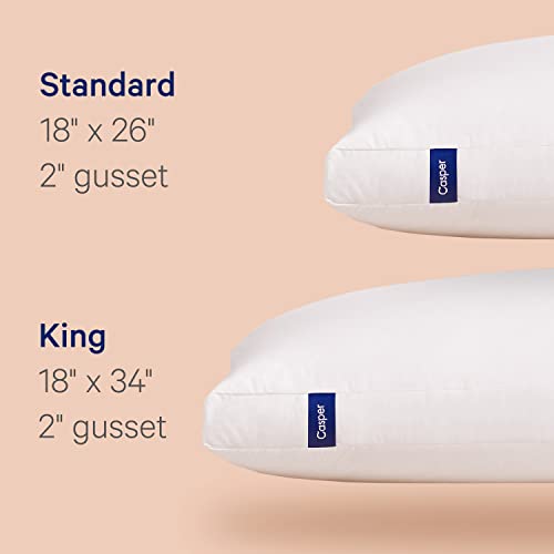 Casper Sleep Down Pillow for Sleeping, King, White