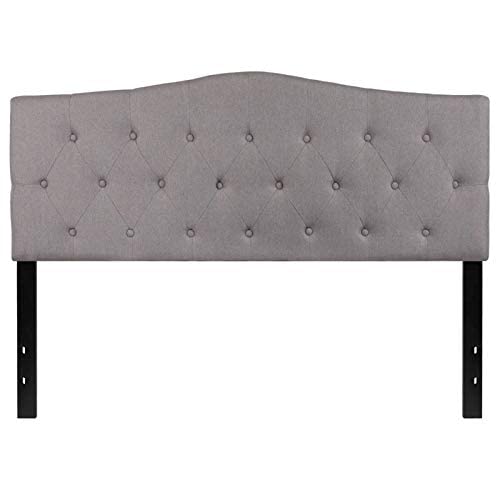 Flash Furniture Upholstered Headboard, Queen, Light Gray