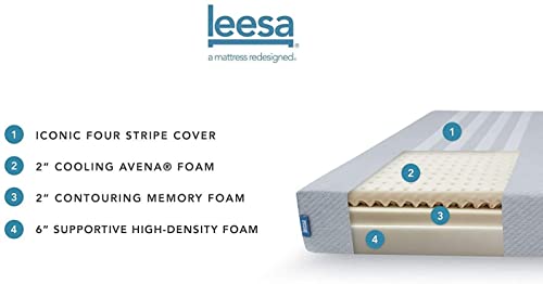 Leesa Original Foam 10" Mattress, Twin Size, Cooling Foam and Memory Foam / CertiPUR-US Certified / 100-Night Trial