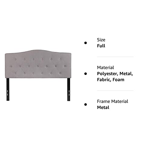 Flash Furniture Upholstered Headboard, Full, Light Gray